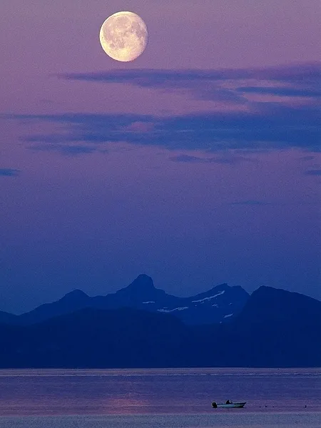 User submitted picture: Moon light in Lofoten isl...
